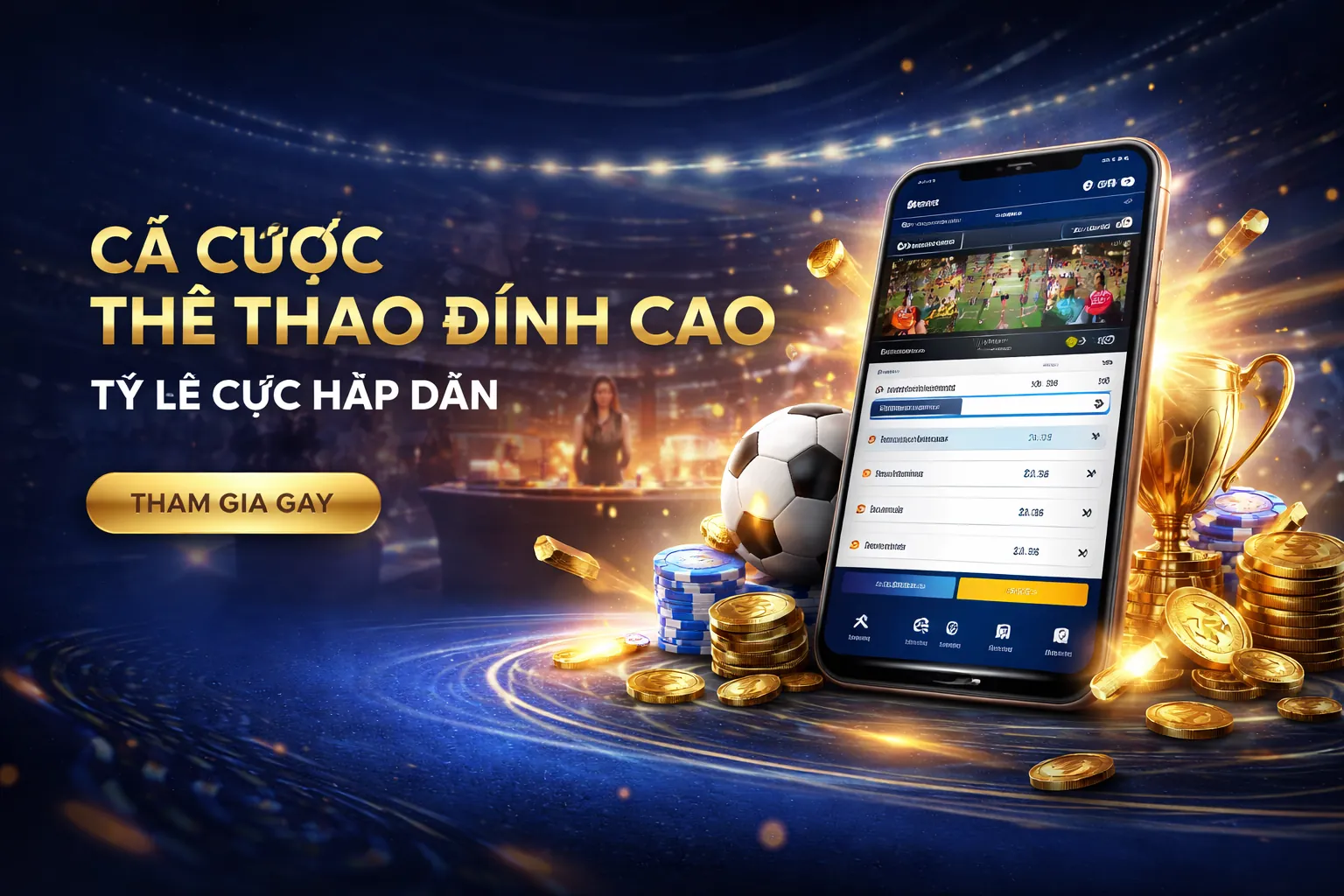 Sân vận động đầy ắp khán giả với ánh đèn rực rỡ, thể hiện sự sôi động của cá cược thể thao 333 vin
